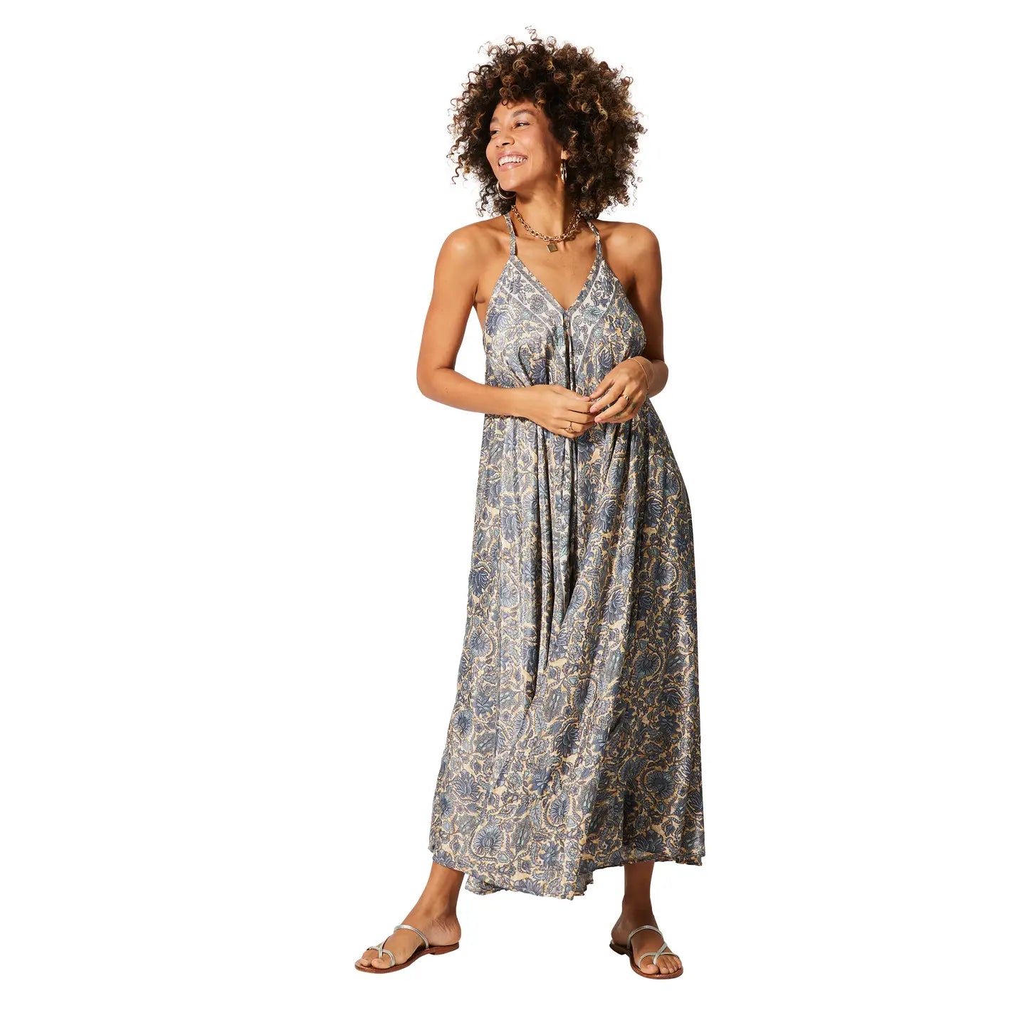 Aller Simplement ROBE ÉTÉ LONGUE SANS MANCHES grise