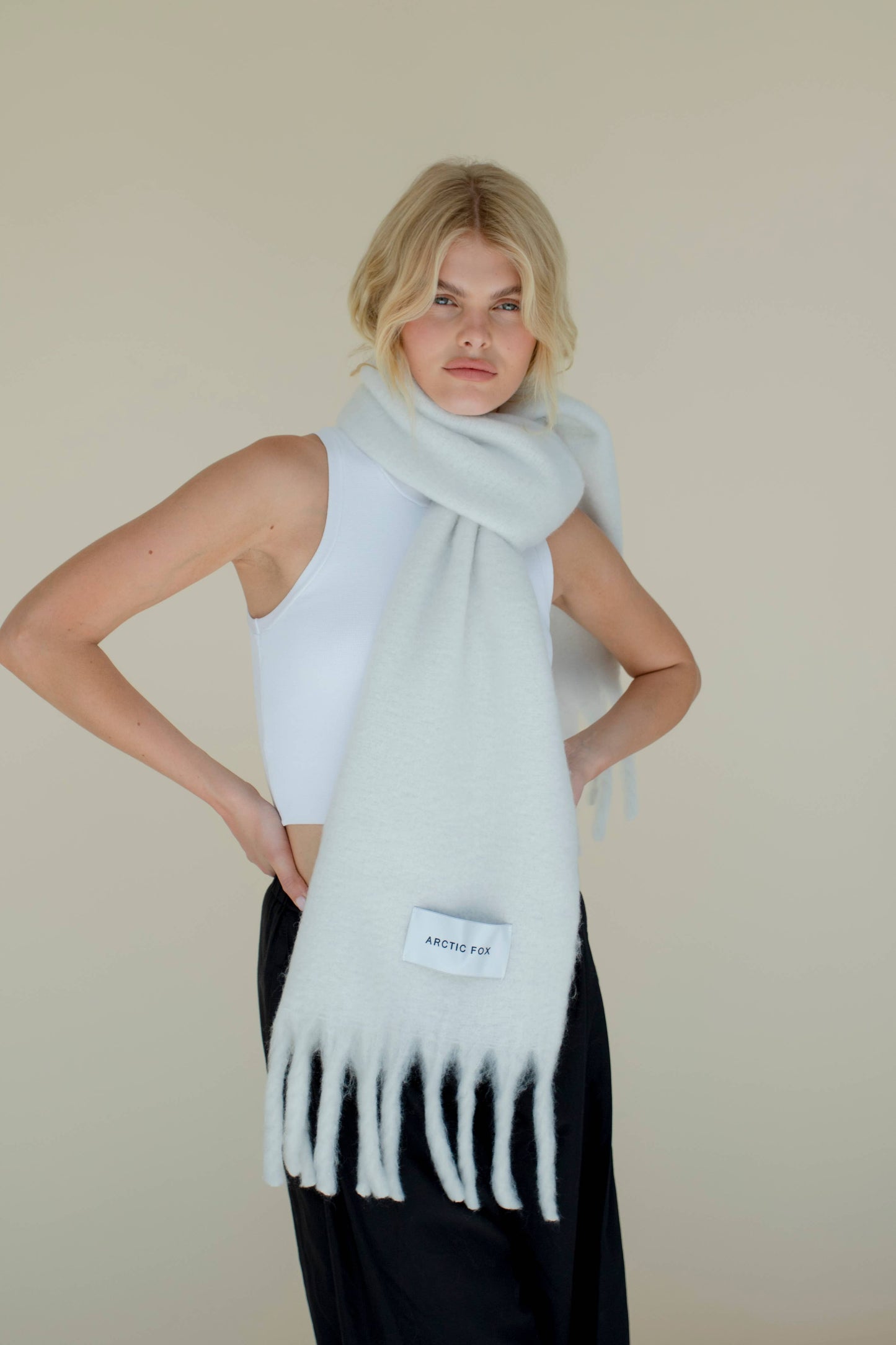 L'écharpe Stockholm - 100 % recyclée - Blanc polaire - AW24