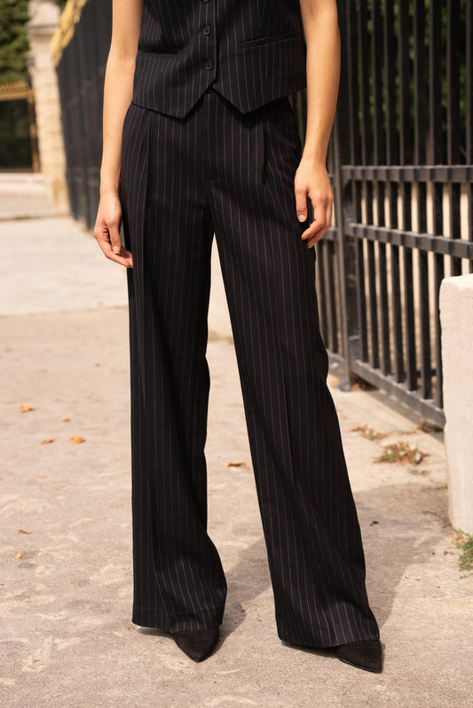 ATTENTIF Pantalon striped straightleg P2440