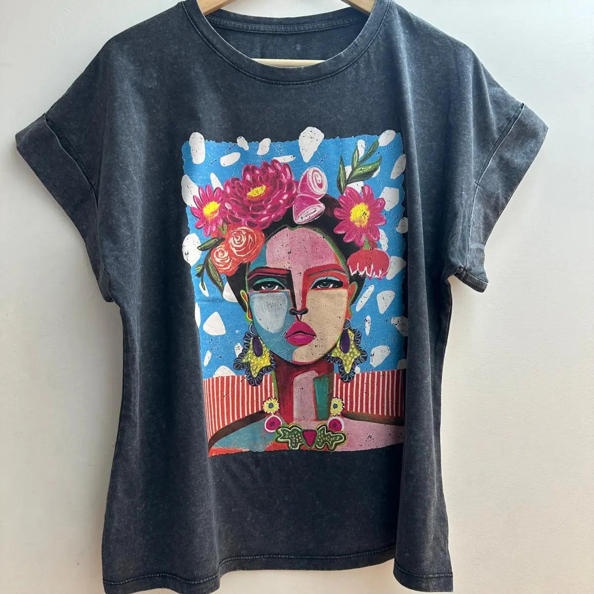 Loriane T-shirt rock imprimé en coton