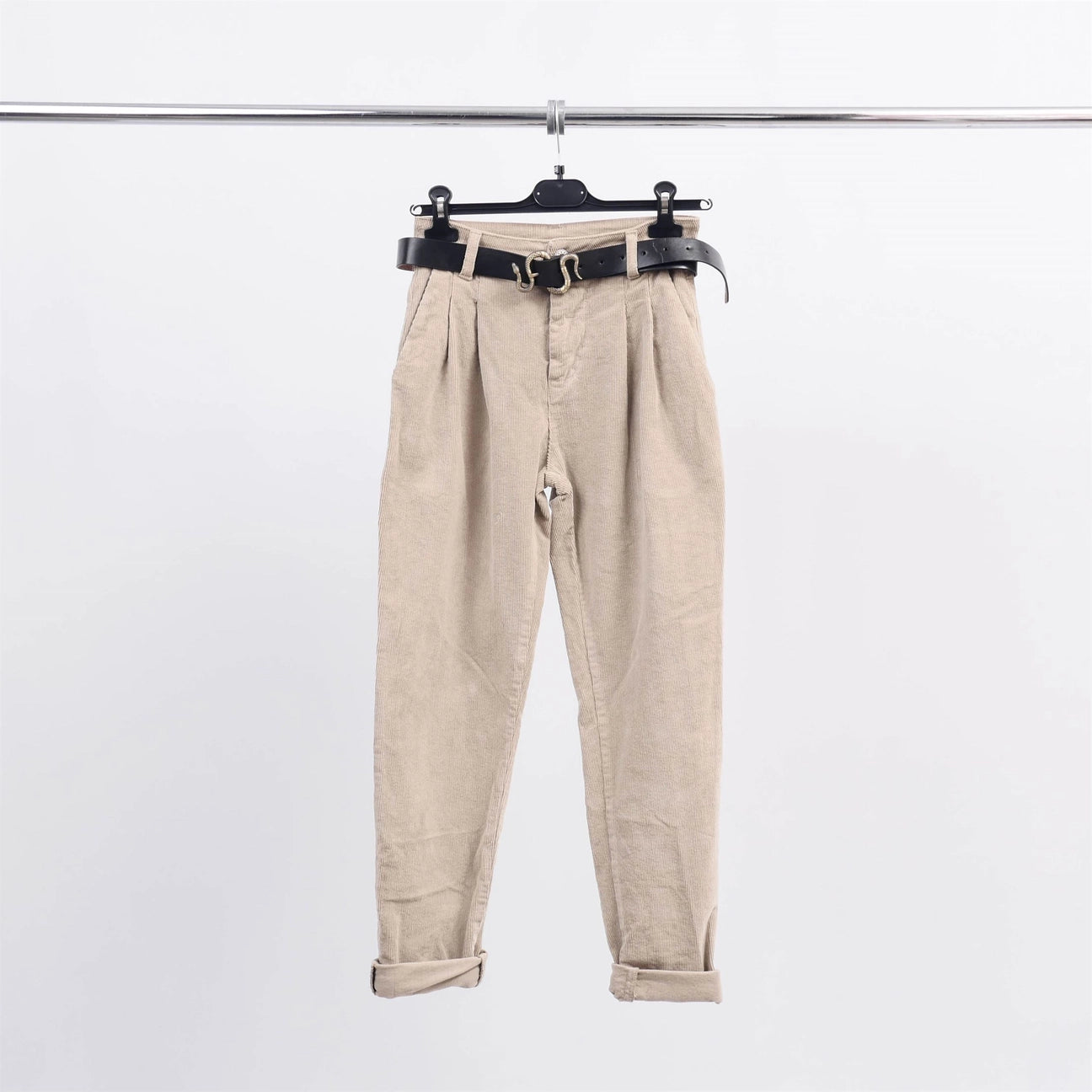 Cecile Wang Pantalon velour cotelé avec ceinture serpent CVA820187