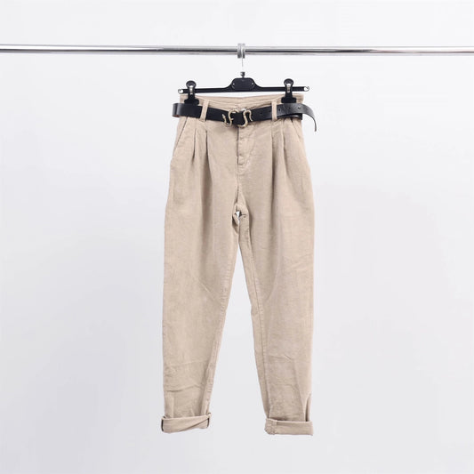 Cecile Wang Pantalon velour cotelé avec ceinture serpent CVA820187