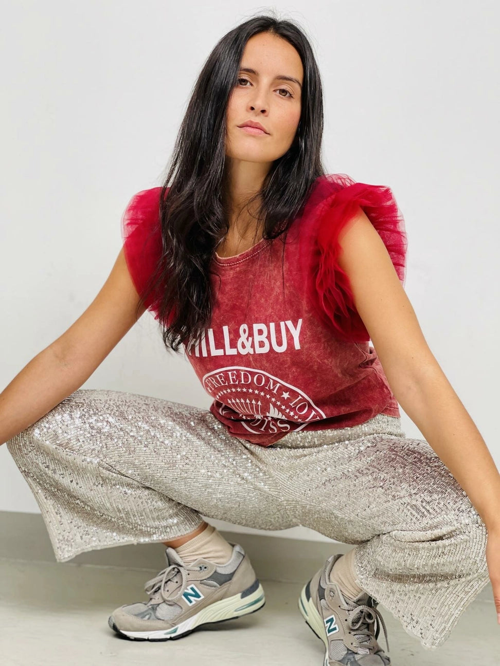Chill and buy T-shirt Freedom Multiple en tulle lavé