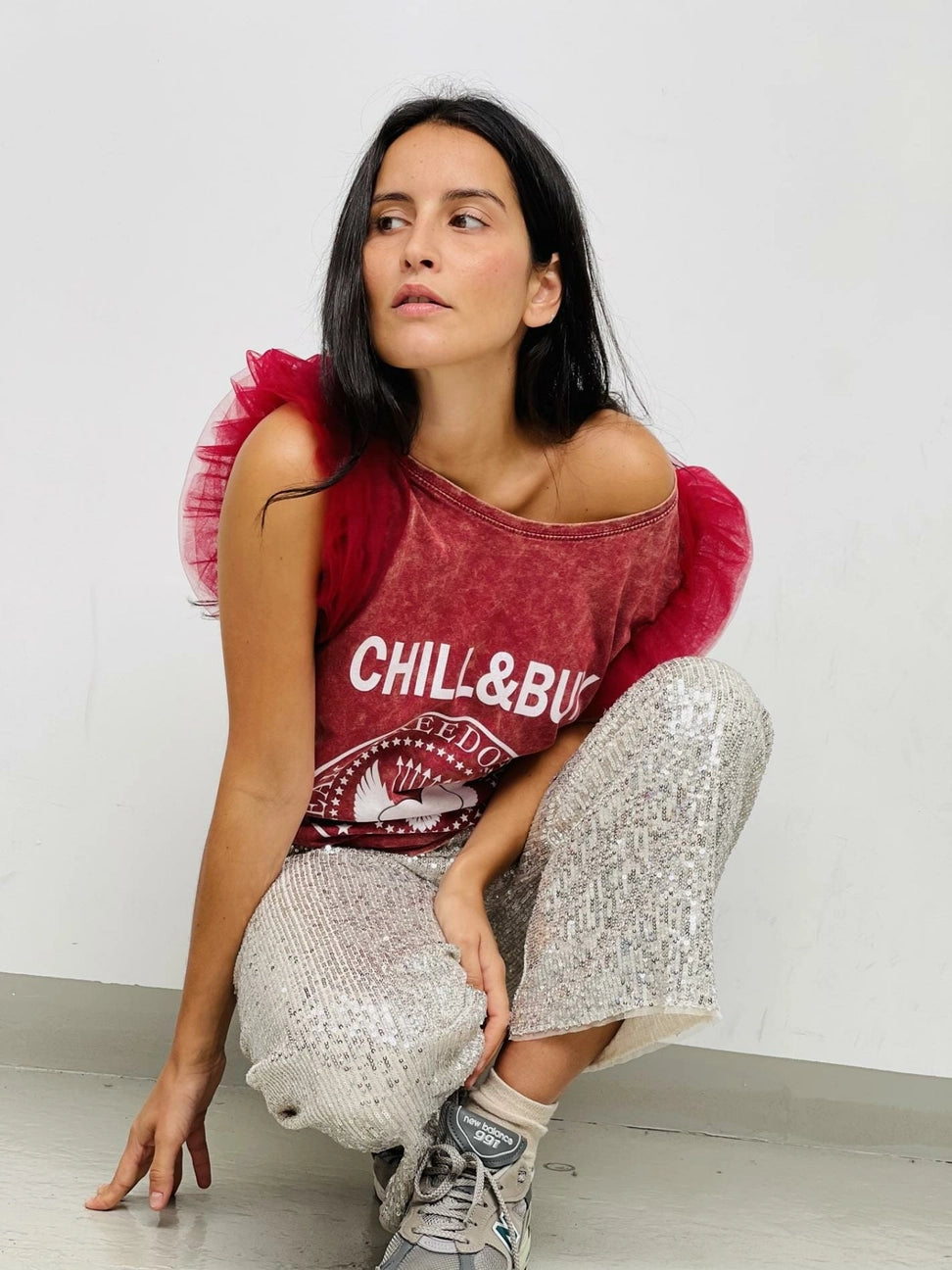 Chill and buy T-shirt Freedom Multiple en tulle lavé