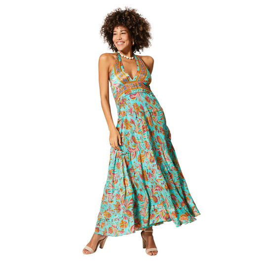 Aller Simplement ROBE ÉTÉ LONGUE SANS MANCHES kaki