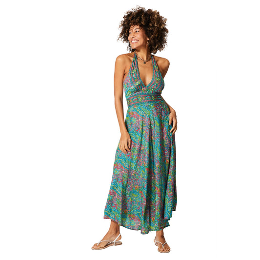 Aller Simplement ROBE ÉTÉ LONGUE SANS MANCHES verte