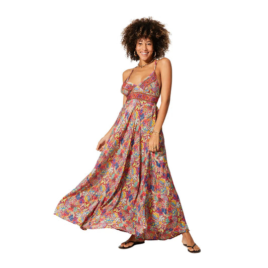 Aller Simplement ROBE ÉTÉ LONGUE SANS MANCHES rose multi