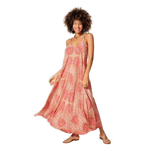 Aller Simplement ROBE ÉTÉ LONGUE SANS MANCHES orange pastel