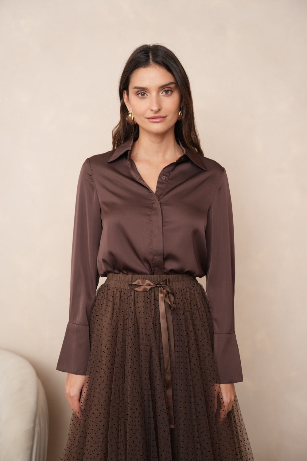 CHOKLATE Chemise Léa satinée