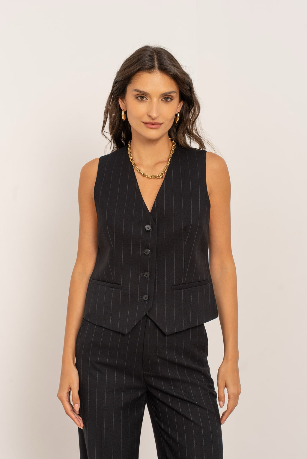 ATTENTIF Gilet sans manche rayé G2513