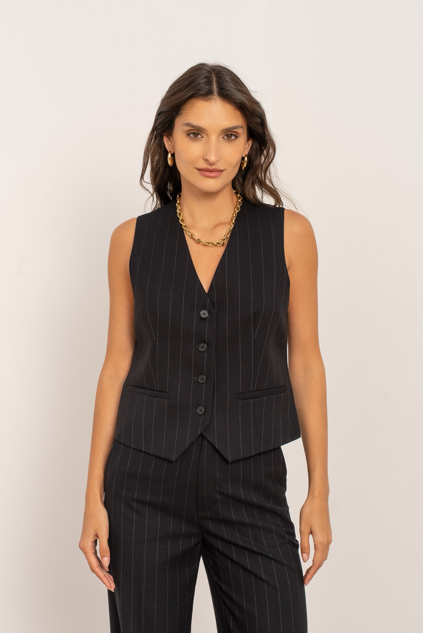 ATTENTIF Gilet sans manche rayé G2513