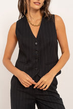 Attentif Gilets noir uni G2560