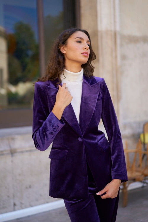 ATTENTIF Veste de costume velours V2228