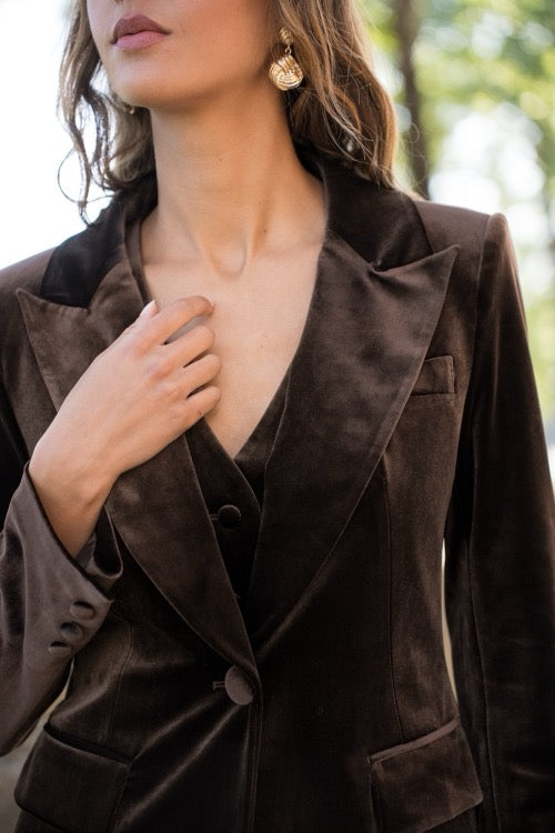 ATTENTIF Veste de costume velours V2228