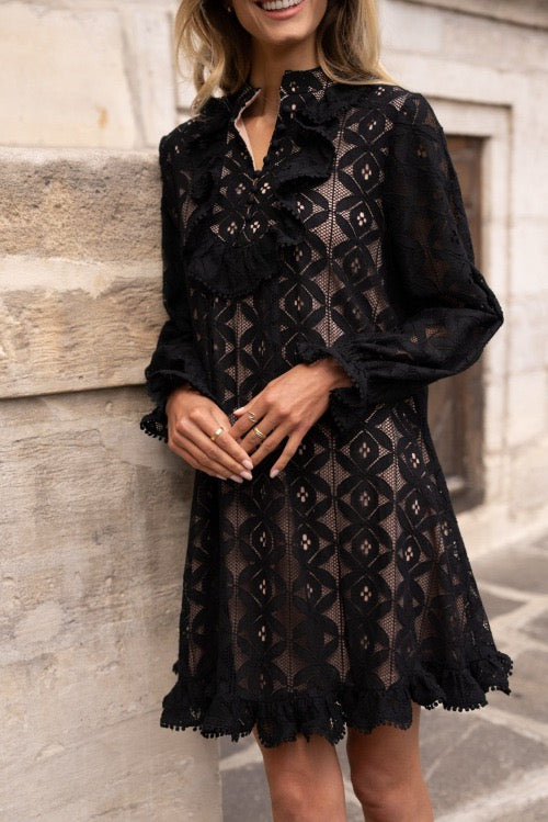 Choklate Robe noir en crochet