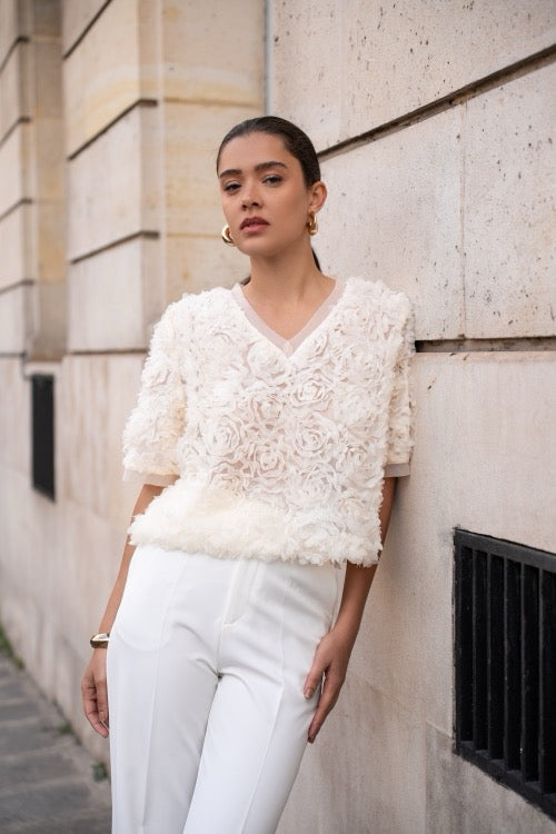 Choklate top en tulle