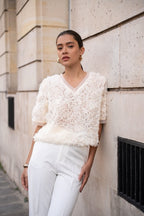 Choklate top en tulle