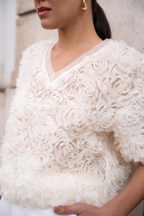 Choklate top en tulle