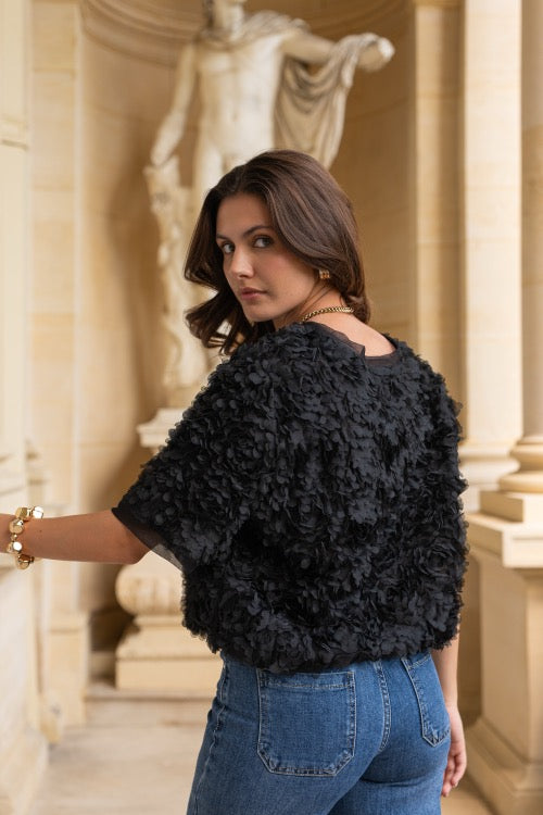 Choklate top en tulle