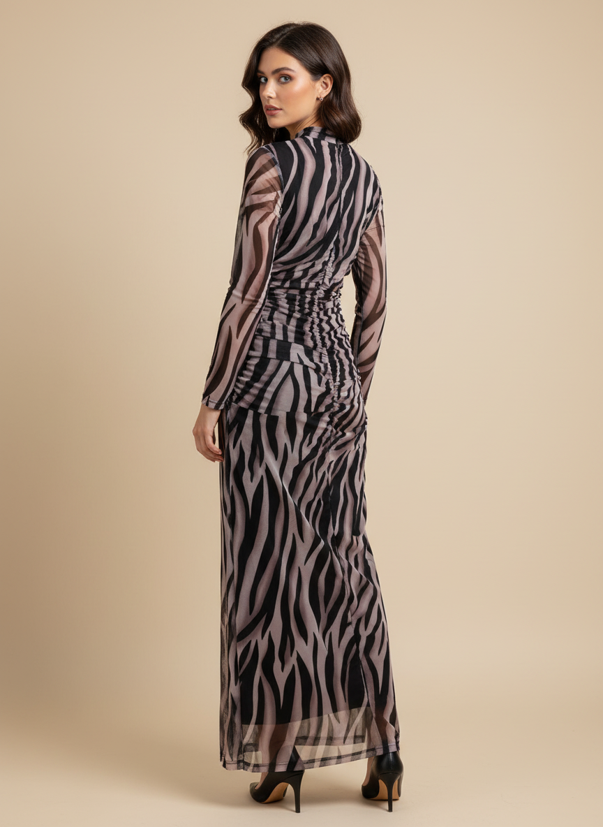 Loriane robe tigrée tulle